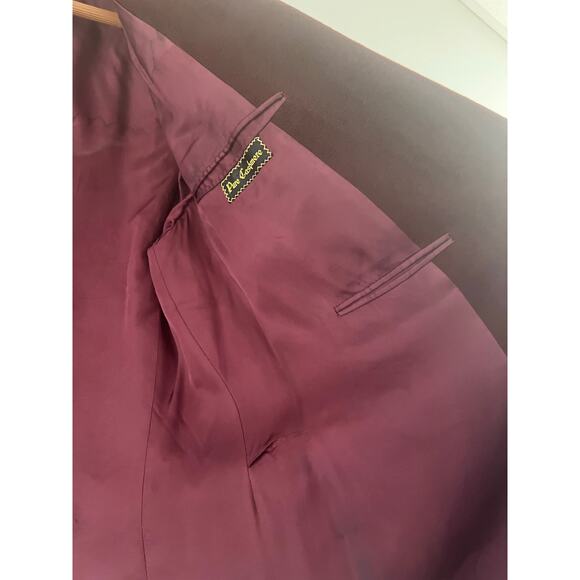 Vintage Oxxford Clothes Cashmere 2 Button Blazer Maroon Size 44 - Picture 8 of 9